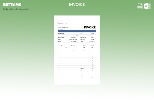 Шаблон за фактура за компјутерски услуги во модерен стил